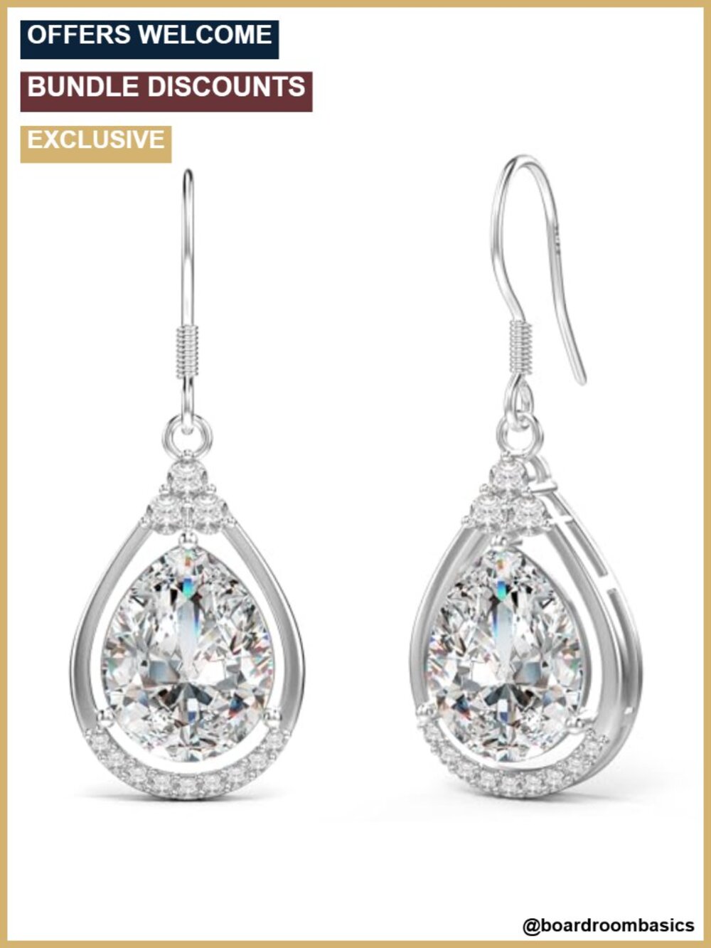 Pear Cut Cubic Zirconia Teardrop Dangle Drop Earrings S925 Sterling Silver